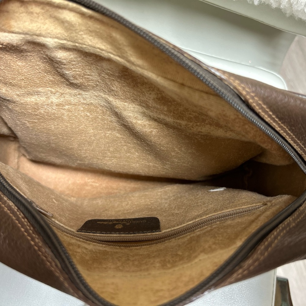 Authentic Vintage Gucci Brown Leather GG and GRG Webbing Accent Bag - Picture 8 of 13
